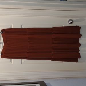 Lularoe Poppy Tiered Maxi Skirt XL Brown